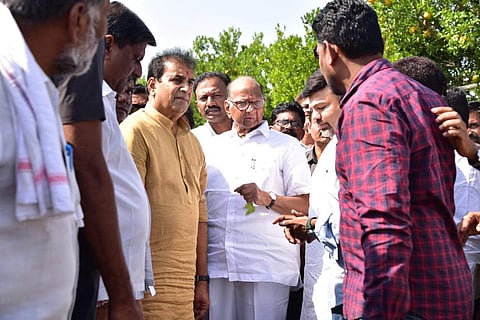 NCP chief Sharad Pawar in Nagpur. (Photo| Twitter/ @PawarSpeaks)