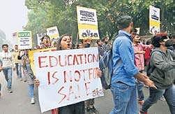 JNU students protesting against hostel fee hike. (File Photo)
