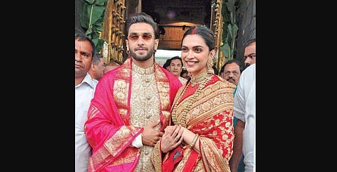 Ranveer with Deepika at Tirumala on their first wedding anniversary.