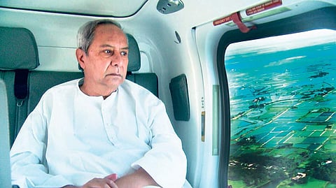 Chief Minister Naveen Patnaik during aerial survey of cyclone affected areas (File photo| Express)