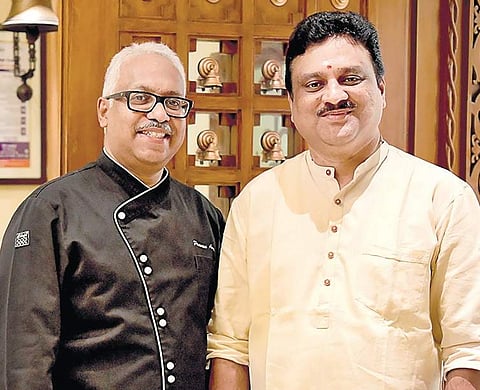 Chef Praveen Anand (left) and Abaji Rajah Bhonsle  Meghana Sastry