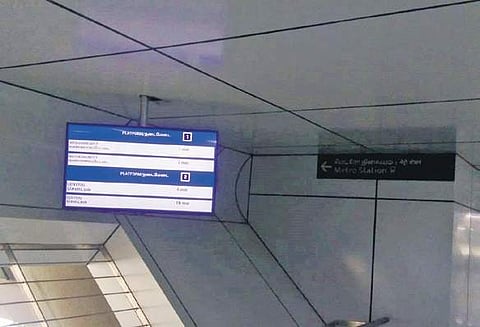 Passenger  information  display system  at Chennai International Airport  on Saturday | Express