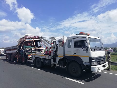 The truck that carried red sanders logs | SPECIAL ARRANGEMENT