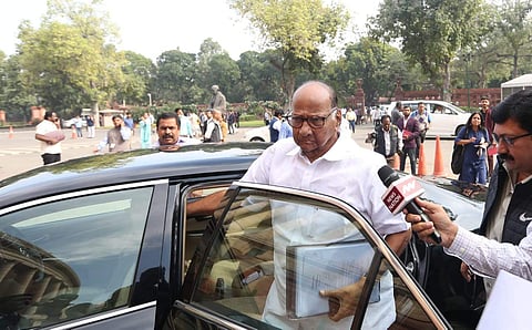 NCP chief Sharad Pawar arrives at Parliament House. (Photo | Shekhar Yadav, EPS)