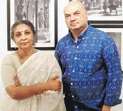 Manobina Roy and Bimal Roy’s children filmmakers Aparajita Sinha and Joy Bimal Roy at the gallery| S Senbagapandiyan