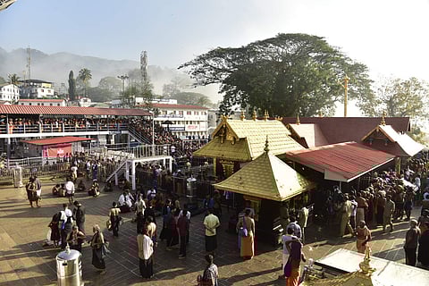 Unlike the protests last time, what one hears in and around Sannidhanam and Pampa are soothing Ayyappa chants and devotional songs. | (Photo | Albin Mathew/EPS)