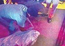 Police examining the murder spot at Athani