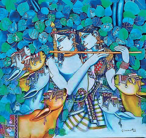 Several artworks and paintings in acrylics and mixed media are on display at State Gallery of Art as part of the ongoing show