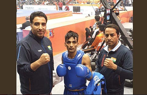 World Wushu champion Praveen Kumar (Photo | Twitter @kuldeep_handoo)