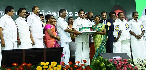 Tamil Nadu CM Edappadi Palaniswami at a function to inaugurate Tenkasi as 33rd district of the state on Friday. (Photo | Express)