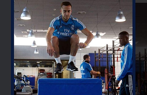 Lucas Vazquez during a gym session. (Photo | Twitter @Lucasvazquez91)
