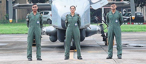 Indian Navy’s first female pilot, Sub-Lieutenant Shivangi, who will join operational duties at Kochi Naval Base on December 2