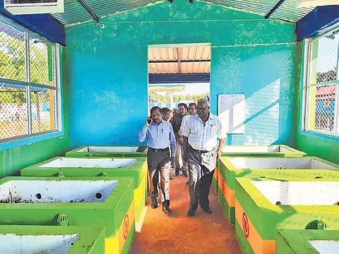 Officials inspect Micro Composting Centres made for proper segregation and management of wet waste| Express