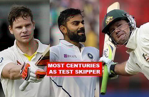 In the ongoing second Test match against Bangladesh, Virat Kohli surpassed former Australia skipper Ricky Ponting by slamming his 20th hundred as Test skipper. Let us take a look at the top 12 Test captains to slam most number of centuries. (Photo | Agenc