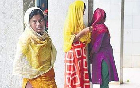 Some of the Bangladeshi women who were staying in a government home in Bengaluru | Vinod Kumar T