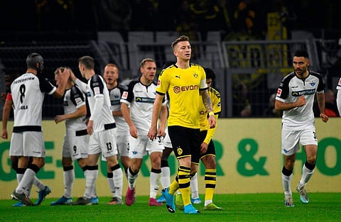Borussia Dortmund captain Marco Reus equalised in added time to salvage a 3-3 draw for the former champions. (Photo | Bundesliga Twitter)