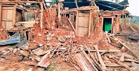 The houses damaged by cyclone Titli in Ganjam district (Photo | EPS)