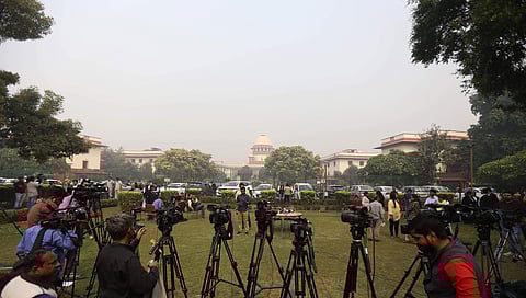 File photo of reporters outside Supreme Court. (Photo | Arun Kumar, EPS)