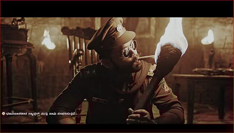 Still from Rakshit Shetty’s upcoming cop drama, Avane Srimannarayana. (YouTube Screengrab)