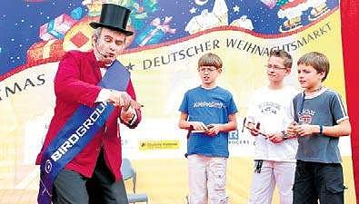 Children enjoying a range of activities at the German Christmas market last year