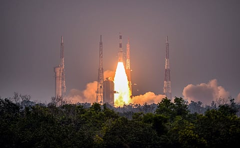 ISRO’s PSLV-C47 carrying Cartosat-3 lifts-off from Sriharikota. (Photo | PTI)