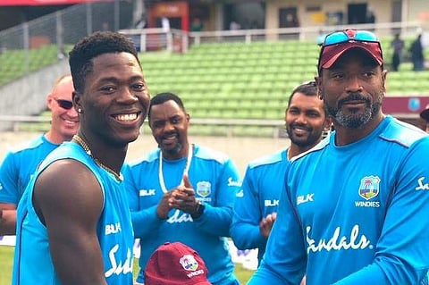 Sherfane Rutherford (L). (Photo | Twitter/Windies Cricket)