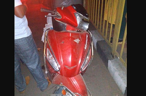 Scooter used by the doctor who was allegedly raped and burnt at Shamshabad (Photo | EPS)