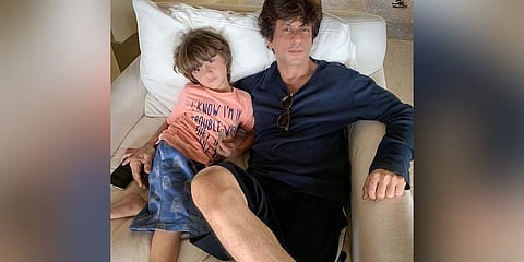 Shah Rukh Khan and son Abram. (Photo | Instagram)