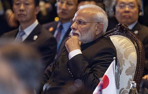 Indian Prime Minister Narendra Modi attends the East Asia Summit on the sidelines of the 35th Association of Southeast Asian Nations (ASEAN) summit in Nonthaburi, Thailand, Monday, Nov. 4, 2019. | (Photo | AP)