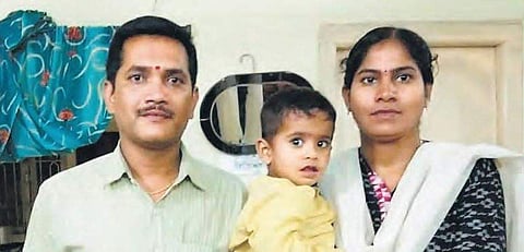File photo of Abdullapurmet tahsildar Ch Vijaya Reddy with her family.