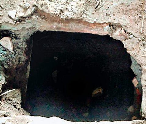 One of the cave-ins in Nargund town