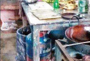 Food was prepared in unhygienic conditions inside a hostel where the drive was conducted on Tuesday