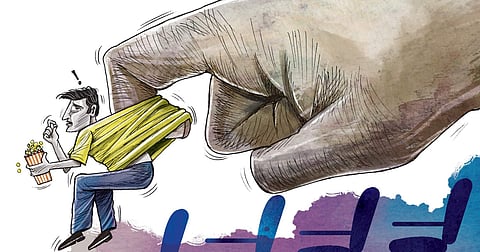 Standing for the national anthem