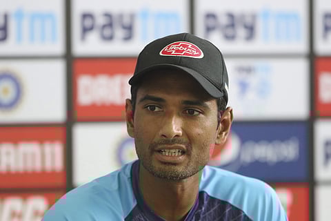 Bangladesh captain Mahmudullah speaks during a press conference. (Photo | AP)