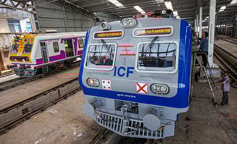 Central Railway s first air conditioned local train stands parked at the Kurla car shed in Mumbai Tuesday Dec. 10 2019. (Photo | PTI)