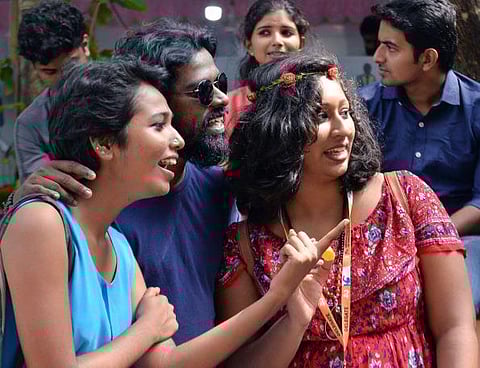 The delegates discussing about movies and sharing their thoughts at the International Film Festival of Kerala