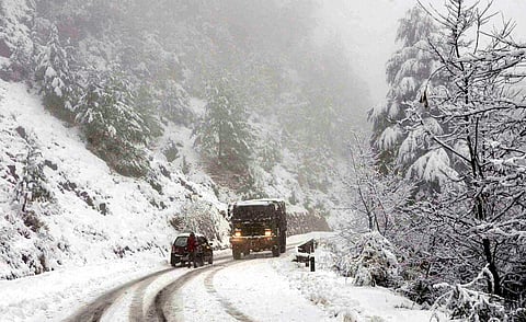 While the plains of Jammu and Kashmir received moderate snowfall, the upper reaches witnessed heavy snowfall. (Photo | PTI)
