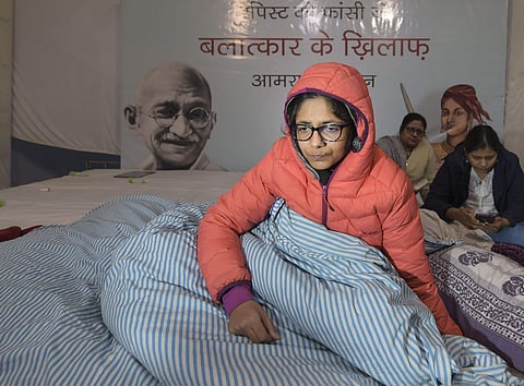 Delhi Commission for Women DCW chairperson Swati Maliwal on the third day of her hunger strike. (File | PTI)