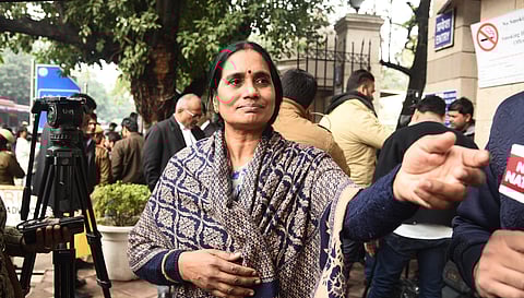 Nirbhaya’s mother, who has been demanding death to four convicts, comes out of the Patiala House Courts Complex in New Delhi on Friday| Parveen Negi