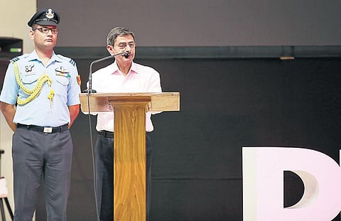 Nagaland Governor R N Ravi addresses senior IPS officers at the Police Training College in Thiruvananthapuram on Saturday