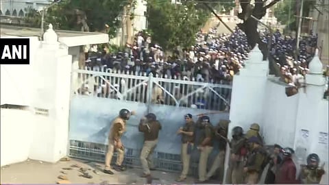 Protests broke out at Nadwa College in Lucknow.