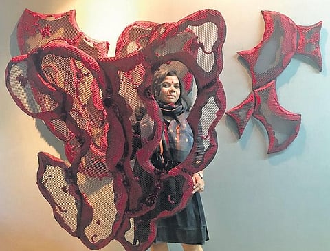 Pranati Panda; her mixed media works at Speaking Threads