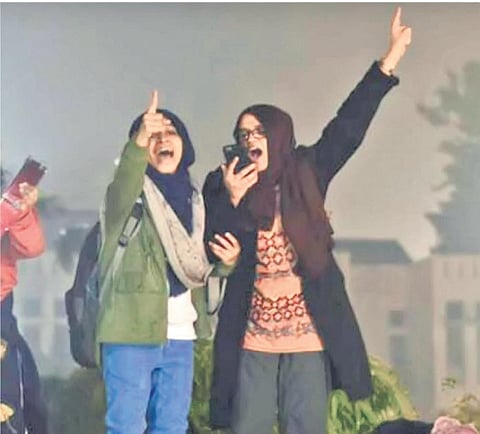 JMI students Ladeeba Farzana and Ayesha Renna (Photo| Twitter)