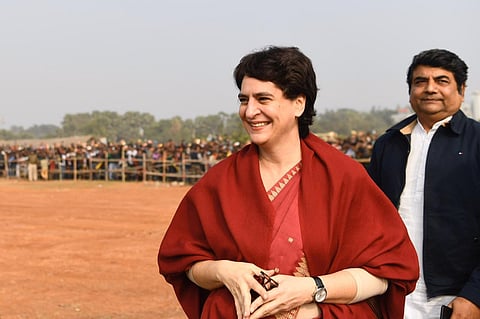 AICC general-secretary Priyanka Gandhi Vadra at a public meeting at Badharwa, Jharkhand on Wednesday (Photo provided by AICC)