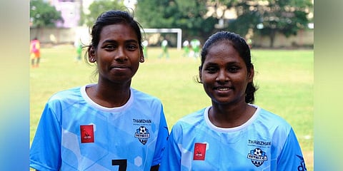Both Sandhiya Ranganathan and Sumitra Kamaraj (R) played for India in SA Games. (Photo | Express)