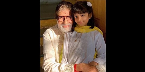 Megastar Amitabh Bachchan with grand-daughter Aaradhya Bachchan. (Photo| Instagram)