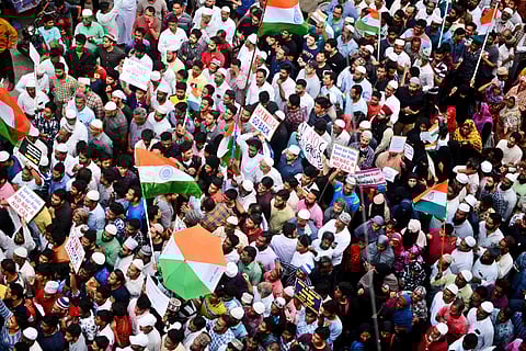 People from Muslim community take out a protest rally in solidarity against Citizenship Act and NRC at Triplicane Big Mosque in Chennai on Sunday| Debadatta Mallick