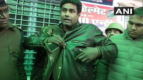 Constable Vijendra Kumar, whose wallet, acted as a shield against the bullet (Photo| ANI)