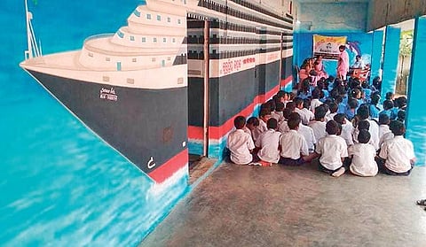 Headmaster Duryodhan Sethy said a few students, after seeing the painting, have expressed their desire to be a captain and visit various countries.