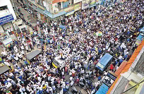 People from Muslim community take out a protest rally against CAA and NRC at Triplicane in Chennai on Sunday. (PHOTO | DEBADATTA MALLICK)